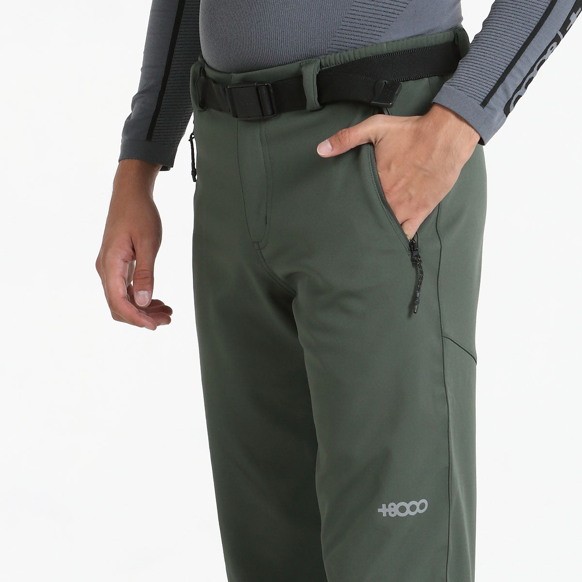 Pantalón montaña hombre +8000 TRUENO (2 COLORES, negro - militar)