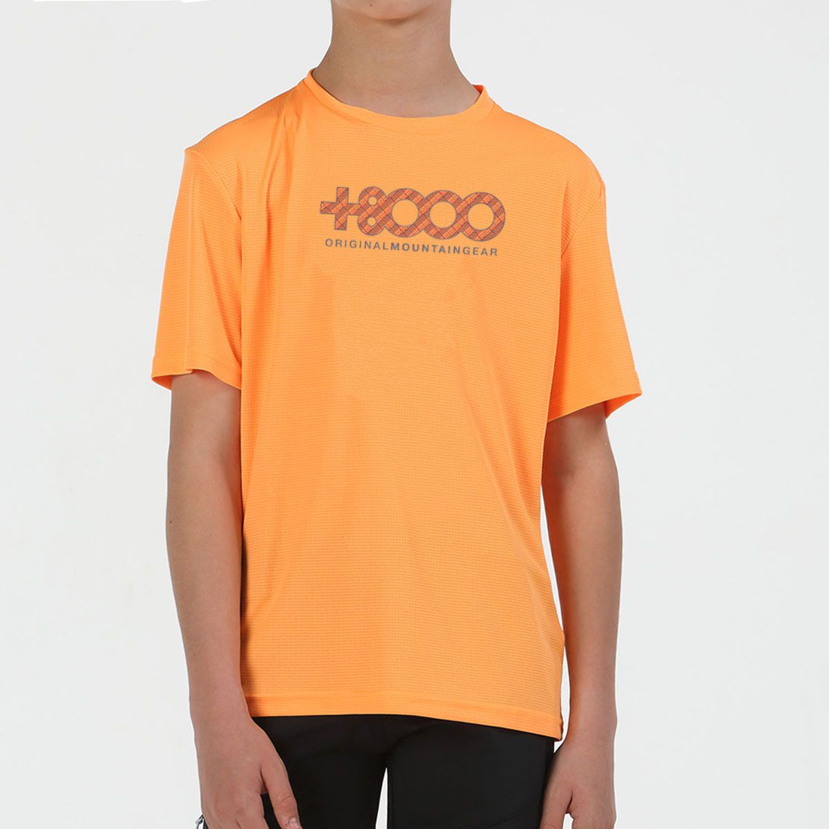 Camiseta infantil +8000 JATEO naranja flúor