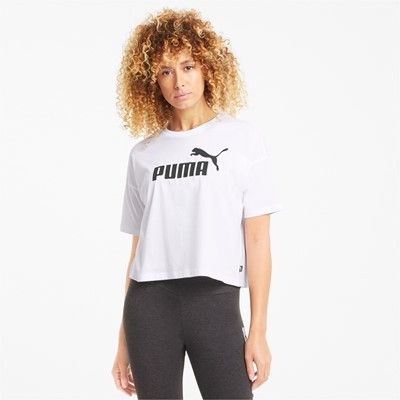 Camiseta Puma ESS CROPPED LOGO TEE blanco